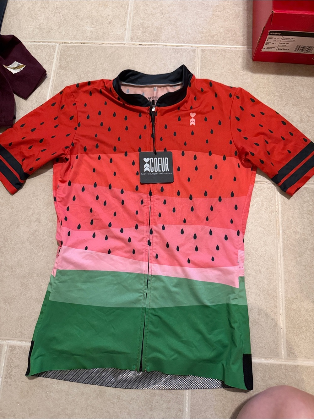 Coeur Watermelon Stripe Cycling Jersey - NWT
